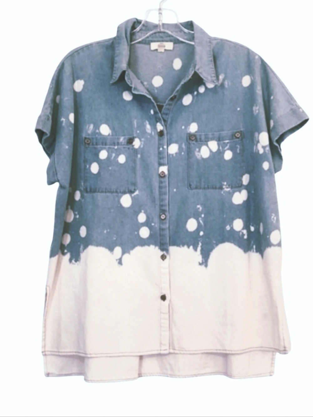 Entro Bleached Boho Denim Shirt